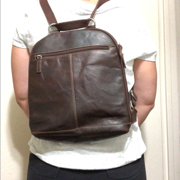 Jack Georges Handbags - Leather Backpack Crossbody Convertible brown